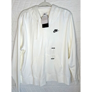 Nike Sportswear Club Fleece Women's Pullover White Hoodie Sz 2X New